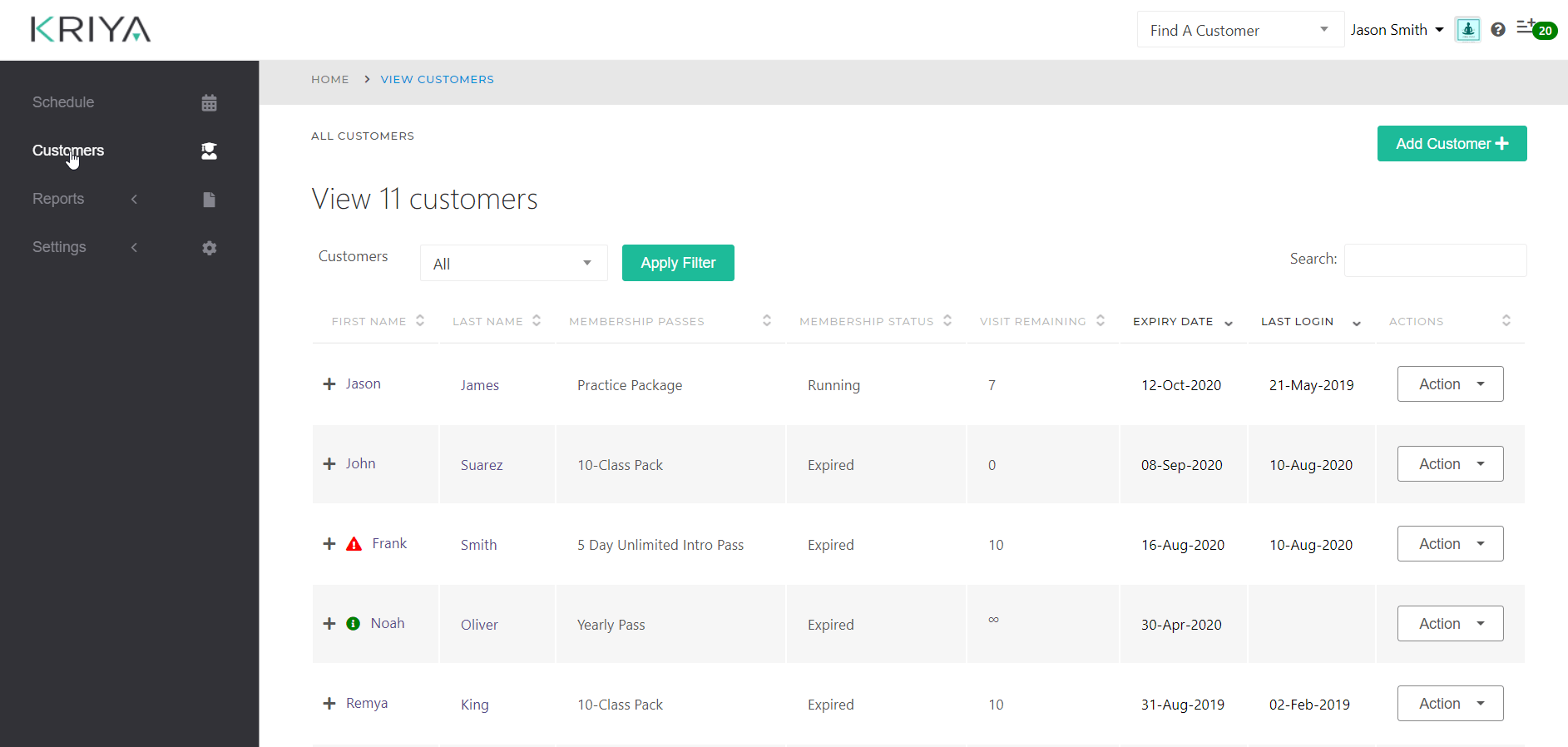 How To Modify A Pass Expiry Date, Visits Or Credits Remaining?