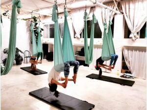An Aerial Yoga Class