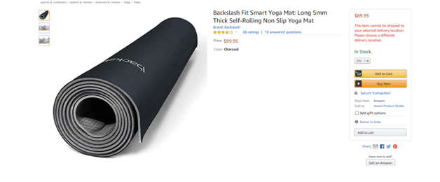 Backslash fit yoga mat online