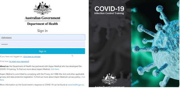Staff should undertake Australian Government training modules on COVID-19