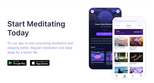 Deep Meditate yoga app