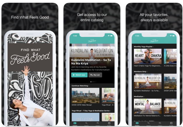 Find what feels good  yoga studio app