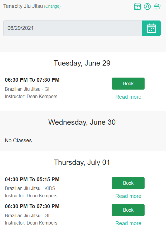 Jiu Jitsu Schedule and Timetable