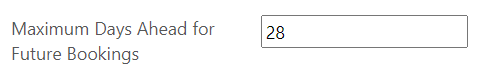 Maximum Days Advance Future Bookings