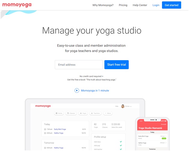 Momoyoga booking software