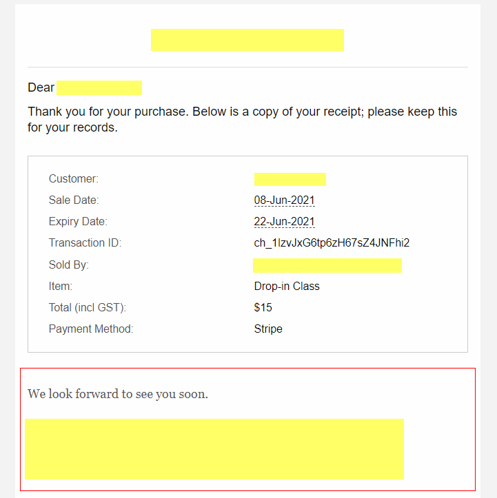 Purchase Confirmation Email