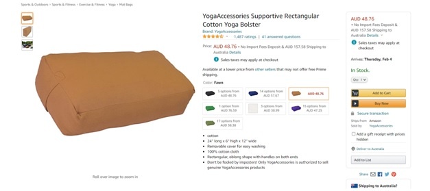 Gaiam Sol Round Yoga Bolster