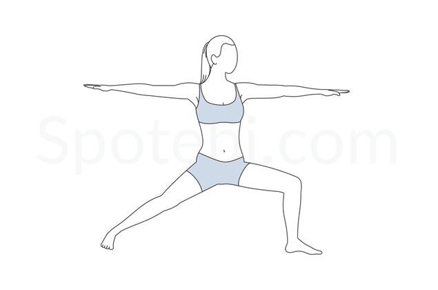 Warrior II prenatal yoga pose