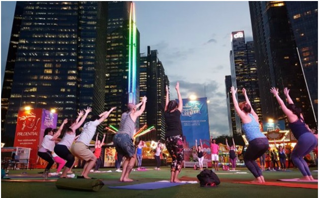 Free Yoga And Zumba Sessions At The Prudential Marina Bay Carnival