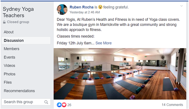 Yoga cover teacher sydney