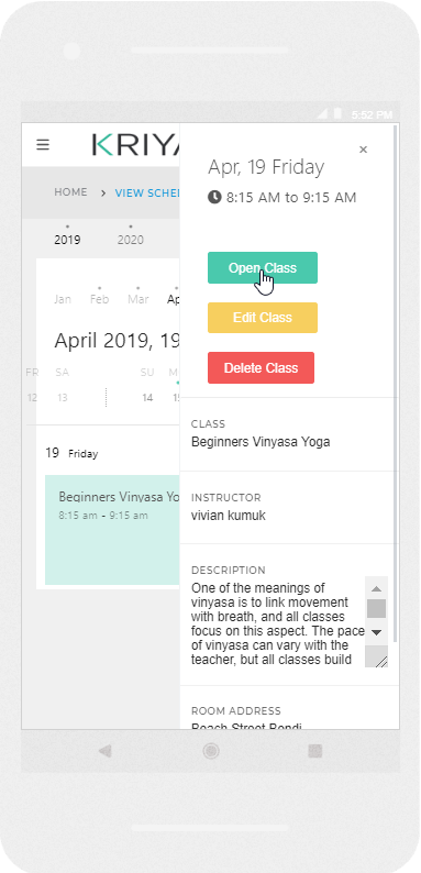 android kriya calendar img