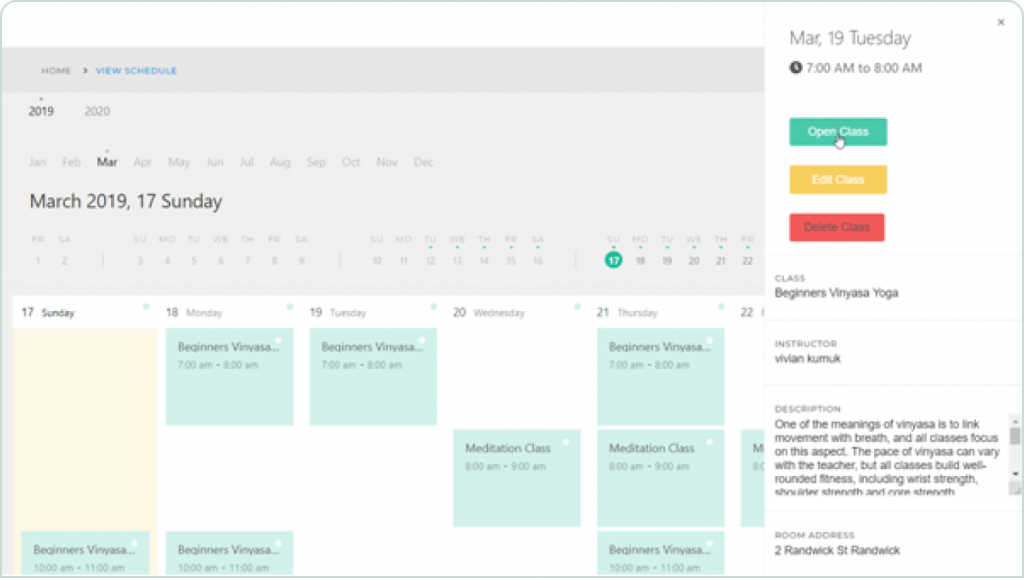 Yoga Studio Australia Schedule Class Timetable Booking System to Manage