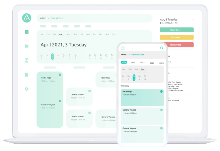 Calendar to Manage all your bookings with your phone, ipad or laptop
