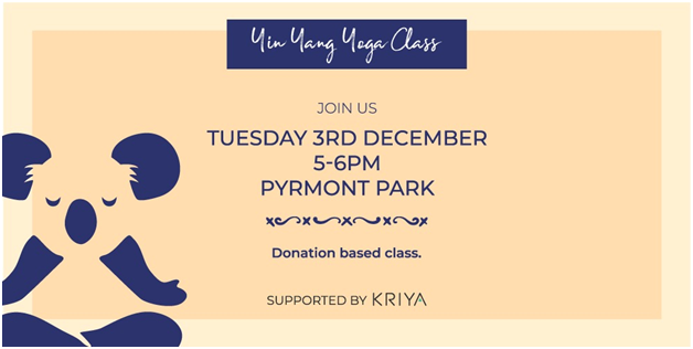 Yin Yang yoga class supported by KRIYA